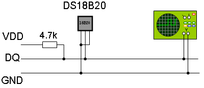 Подключение DS18B20 для наблюдения импульса присутствия при паразитном питании.